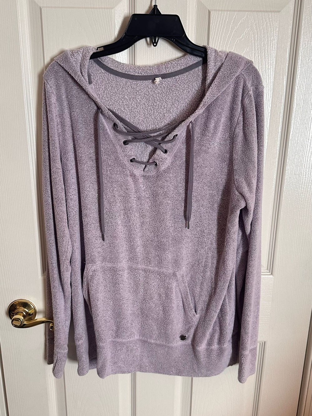Aeropostale Lavender Lace-Up Sherpa Hoodie